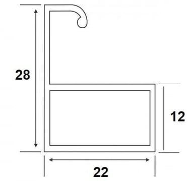 Bara fixa pentru plase tip rulou - caseta din aluminiu vopsita in camp electrostatic - ASIROLL -