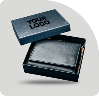 Elegant corporate gift boxes with branded items