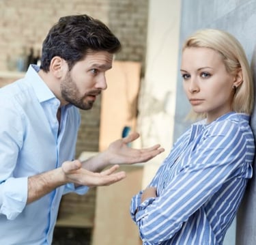 a man and woman standing next to each other
