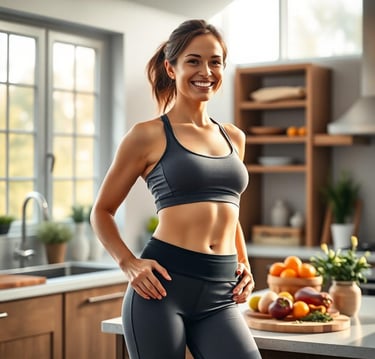 a woman in a sports bra top and leggings
