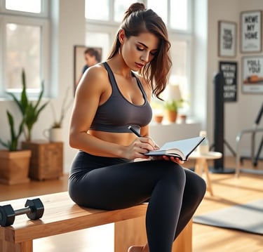a woman in a sports bra top and leggings