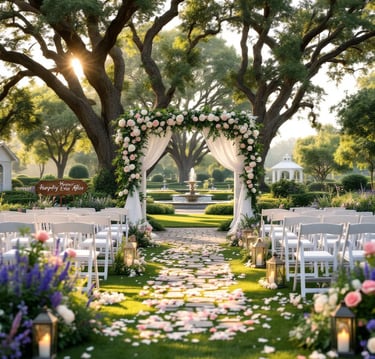 a wedding ceremony at the inn at the grove