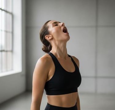 a woman in a black bra top and black bra top