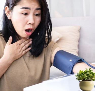 woman with high blood pressure