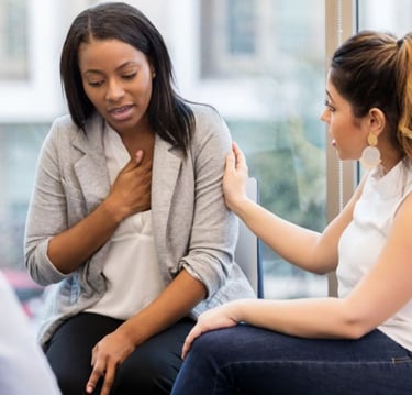 2 women talking