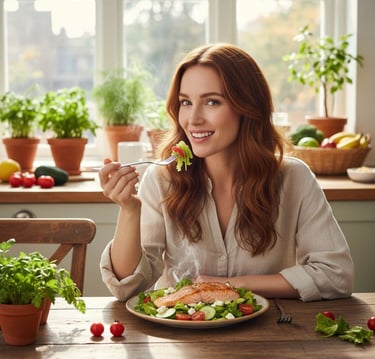 woman eating a healthy salad