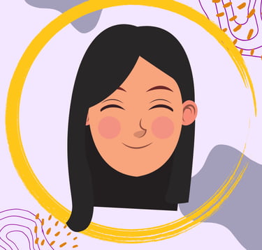 A graphic of a woman smiling.