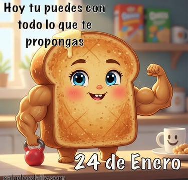 tostada musculosa diciendo que todo lo que te propongas lo cumpliras 24 de enero