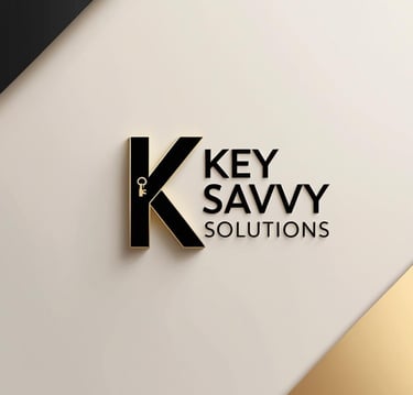 Key Savvy Solutions professional logo featuring a 3D black letter K with a key icon on a modern background.