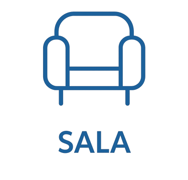 Ícono azul que representa parte de la sala con un sillon, imagen ilustrativa