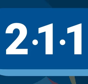 blue and white 211 icon