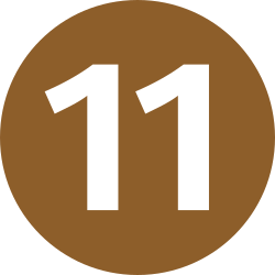 Logo dela ligne de metro 11, qui dessert, les stations Romainville carnot, montreuil hopital et Gainsbourg
