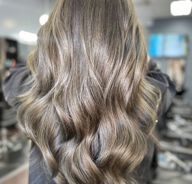 long wavy balayage