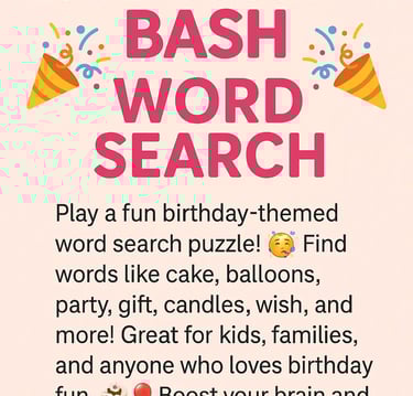 Birthday Word Search