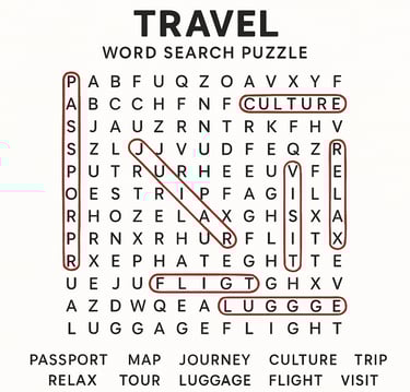 Travel Word Search 