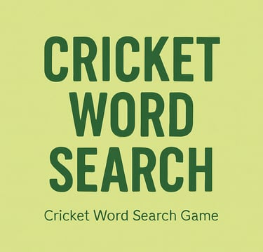 Cricket Word Search Game 
