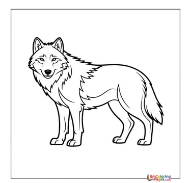 Wolf coloring page wild canine printable for kids