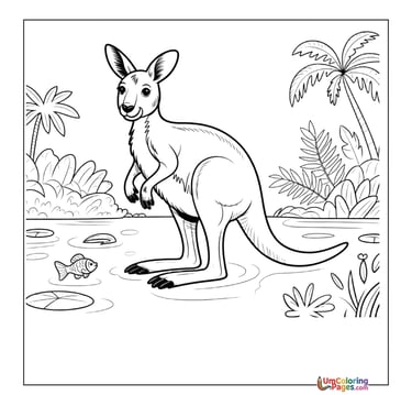 Baby joey kangaroo coloring page cute marsupial printable