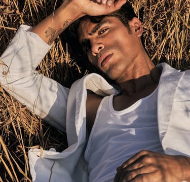 Dany Peña male model comp card portrait in Dubai