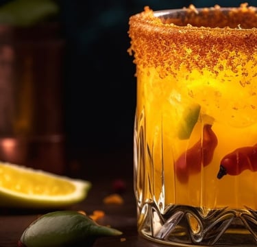 Coctel hecho con mezcal Tepextate Silvestre de Lu Mezcal