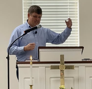 Pastor Wesley preaching the Word.