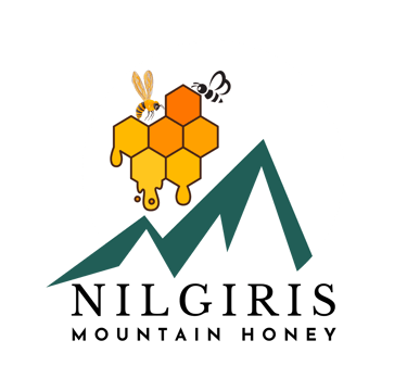 mountain honey logo white background gold bees green mountain nilgiris .gudalur 