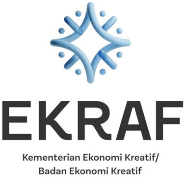 EKRAF logo of Indonesian Ministry of Creative Economy featuring a blue star icon on black background.