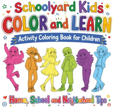 Schoolyard Kids COLOR and LEARN Activity Coloring Book for Children