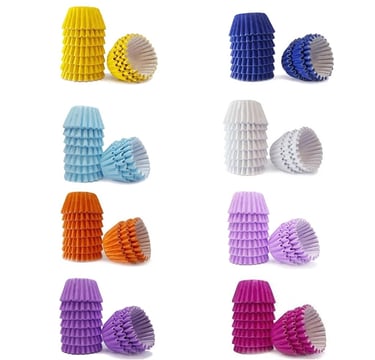 forminhas de papel coloridas