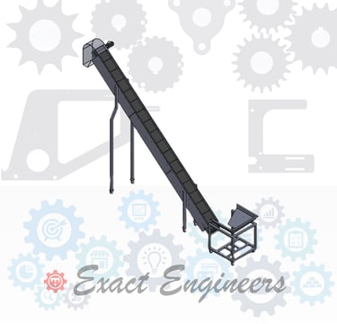 Inclined Infeed Bucket Conveyor with Vibrator Tray