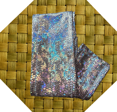 Shimmering sash with scale-like pattern—crafted to hold healing frequencies and wrap the body in wellness