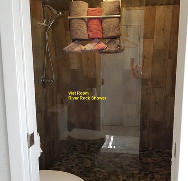 Windy Mane Ranch Bunkhouse studio wet room shower