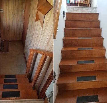 Windy Mane Ranch Bunkhouse flights of stairs