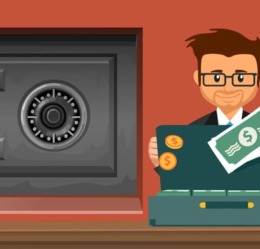 guy with secure briefcase and gold bullion depository for precious metals