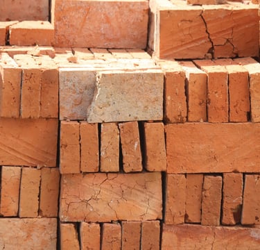 Tabique rojo recocido material de construcción