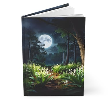 Lily of the valley lit by a full moon 