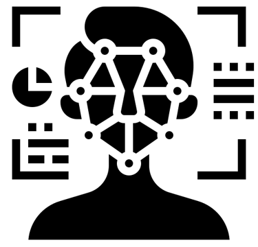 an icon representing face recognition