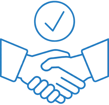 Ikona uścisku dłoni oznaczająca elitarne partnerstwo B2B i innowacyjną ofertę dla firm