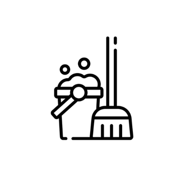 Illustration service TEST balai et seau