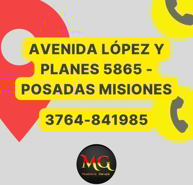 address and telephone number of one of the furniture store's branches Lopez y Planes 5865