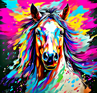 Hengst in Pop Art 
