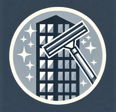 A commercial building with a squeegee
