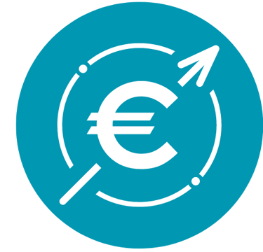 Icône avec le sigle euros pour représenter la valorisation