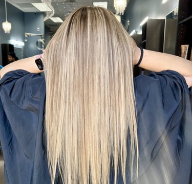 long straight blonde hair