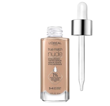 l'oreal cosmetics products including a bottle of lorer cosmetics
