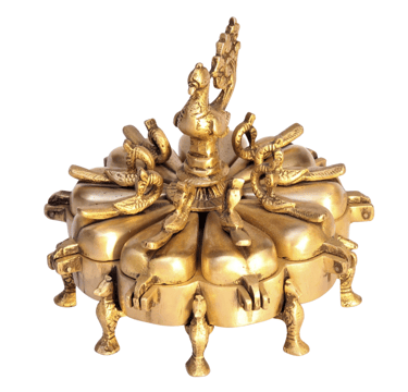 kumkum box brass