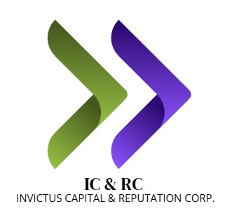 Invictus Capital & Reputation Corp (IC & RC) logo with green and purple chevron arrows.