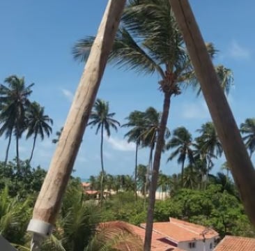Vista da saida do ar quente da ventilação natural da casa no Rio Grande do Norte
