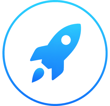 Deploy process icon showing a rocket