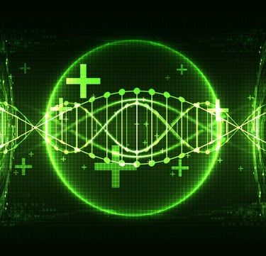 green DNA helix